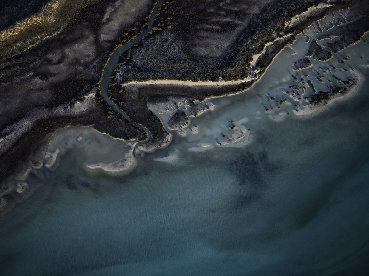Remote coastline from above